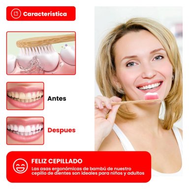 PACK 12 CEPILLO DE DIENTES BAMBU SHIZEN MARRON TAMAÑO SUAVE - 4