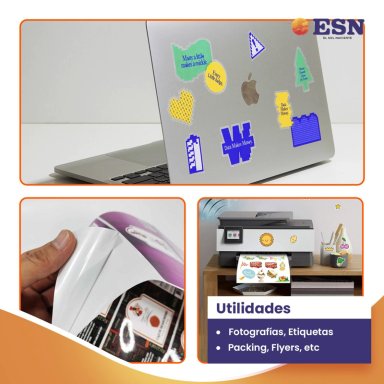 PAPEL FOTOGRAFICO ADHESIVO A4 115G GLOSSY BRILLANTE 20H ESN TAMAÑO A4 - 4