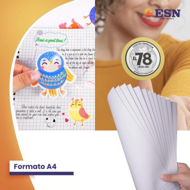 PAPEL FOTOGRAFICO ADHESIVO A4 115G GLOSSY BRILLANTE 20H ESN TAMAÑO A4 - 9