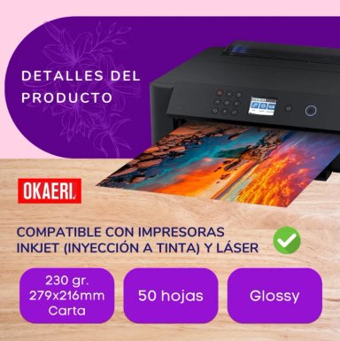 PAPEL FOTOGRAFICO GLOSSY BRILLANTE CARTA 230G 50 HOJAS - 4