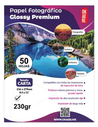 PAPEL FOTOGRAFICO GLOSSY BRILLANTE CARTA 230G 50 HOJAS - 6