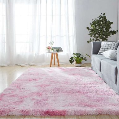 ALFOMBRA BJ HOGAR SUAVE CONTEMPORÁNEA MODERNA PELUDA ROSA JASPEADO 1.5 X 2 M - 1