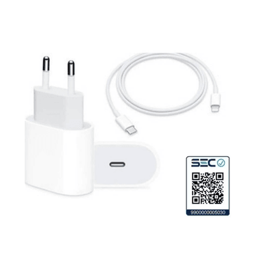 CARGADOR IPHONE IPAD 20W CARGA RÁPIDA + USB-C A LIGHTNING | BLANCO - 1