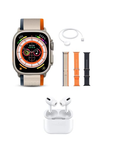 RELOJ INTELIGENTE + 3 CORREAS ULTRA 2 + AUDIFONOS - 1