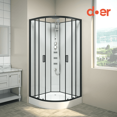 CABINA DE DUCHA OASIS LARGE HIDROMASAJE 90X90X205CM MARCO NEGRO - 2
