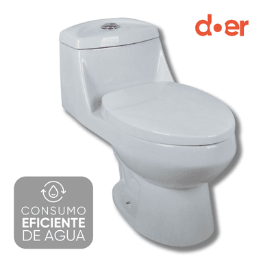 WC ONE PIECE TILCARA CERTIFICADO DOBLE DESCARGA 4 Y 7 LITROS COLOR BLANCO - 9