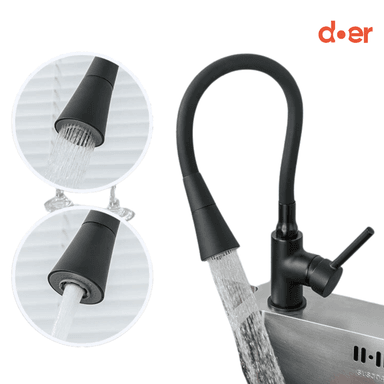 MONOMANDO DE COCINA FLEXIBLE NEGRA TALACASTO - 2