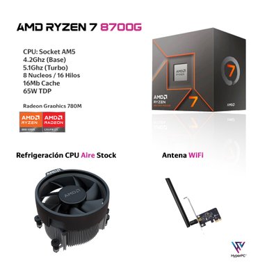 PC GAMER HYPERPC.CL RADEON AMD RYZEN 7 8700G 16GB DDR5 500GB 780M WIFI - 3