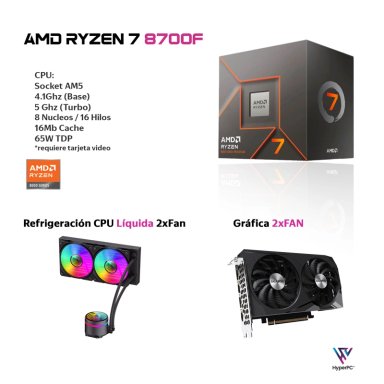 PC GAMER BLANCO AMD RYZEN 7 8700 32GB DDR5 1TB RTX 5060 WIFI - 3