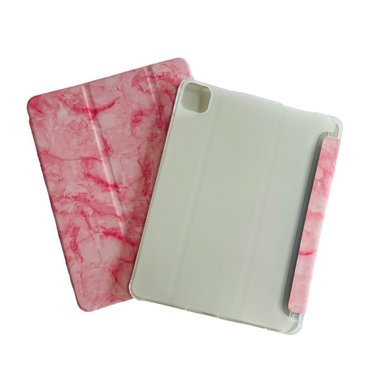FUNDA SMART COVER MARMOL PARA IPAD AIR 11 M2 2024 CON RANURA ROSADO - 1