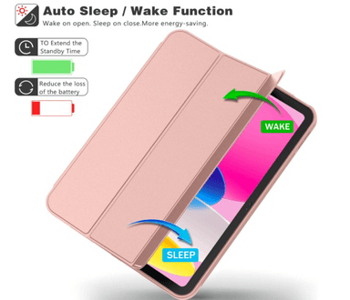CARCASA SMART COVER CON RANURA PARA IPAD AIR 11 M2 2024 ROSADO - 3