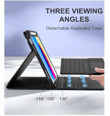 FUNDA CON TECLADO NEGRO PARA IPAD A16 11TH GENE TOUCHPAD - 5