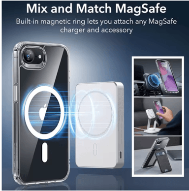 CARCASA PARA IPHONE 17E TRANSPARENTE MAGSAFE - 4