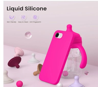 CARCASA FUNDA PARA IPHONE 16E/ 17E SILICONA FUCSIA - 2