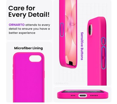 CARCASA FUNDA PARA IPHONE 16E/ 17E SILICONA FUCSIA - 3