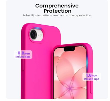 CARCASA FUNDA PARA IPHONE 16E/ 17E SILICONA FUCSIA - 4