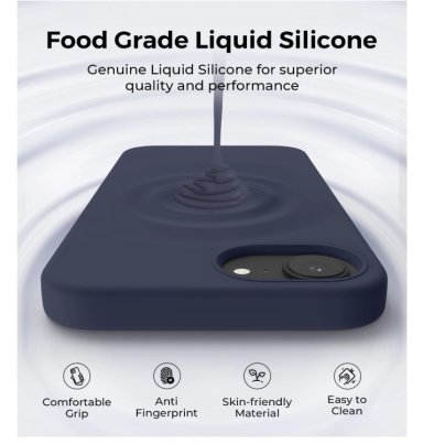 CARCASA FUNDA PARA IPHONE 16E/ 17E SILICONA AZUL - 4