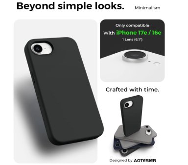 CARCASA FUNDA PARA IPHONE 16E/ 17E SILICONA NEGRO - 4