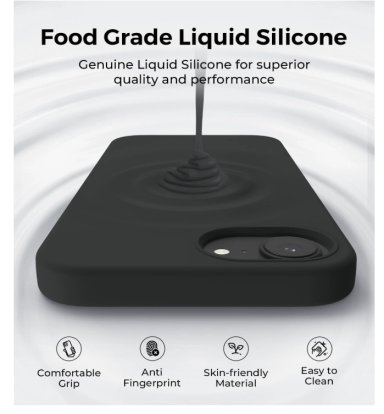 CARCASA FUNDA PARA IPHONE 16E/ 17E SILICONA NEGRO - 5