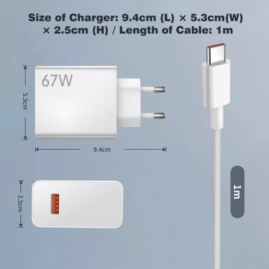 CARGADOR TURBO 67W + USB C PARA XIAOMI 11T 12 REDMI NOTE 11 - 5