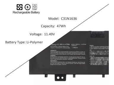 BATERIA PARA C31N1636 VIVOBOOK PRO M580V X580VD N580VD NUEVA - 3