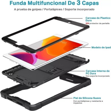 FUNDA CARCASA ANTIGOLPES PARA IPAD 10.2 8VA GENERACION - 3