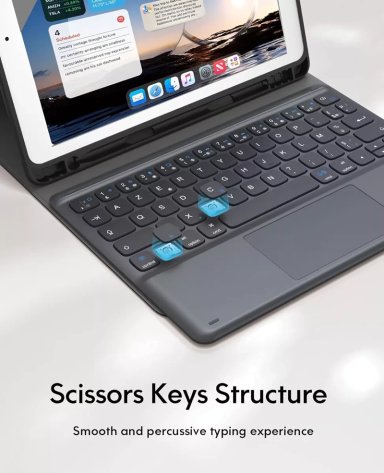 FUNDA CON TECLADO + TOUCHPAD + PARA IPAD 10.2 7MA/8VA - 5