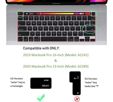 PROTECTOR CUBRETECLADO INGLÉS PARA MACBOOK PRO 16´ TOUCH BAR A2141 - 2