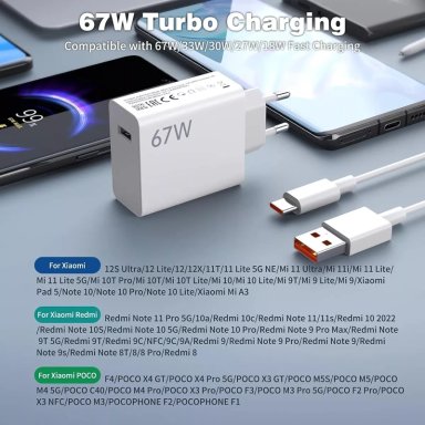 CARGADOR + CABLE TURBO (67W) PARA XIAOMI 13 12 12T 12S PRO - 3