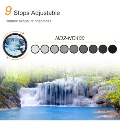 FILTRO DE CAMARA PARA LENTE 40.5MM ND VARIABLE ND2 A ND400 - 2