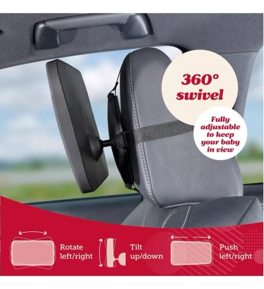 ESPEJO RETROVISOR NEGRO SEGURIDAD NIÑOS INFANTIL AJUSTABLE FIRME - 3