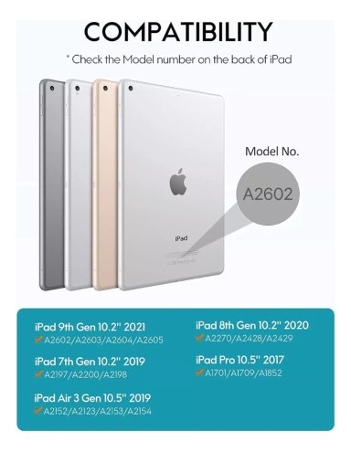 FUNDA CON TECLADO + TOUCHPAD PARA IPAD 10.2 9NA GEN. 2021 - 2