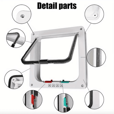 PUERTA ABATIBLE PARA PERRO GATO MASCOTA EXTRA GRANDE XL BLANCO - 3