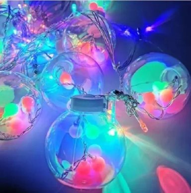 GUIRNALDA LUCES TUTIHOGAR LED NAVIDAD CASCADA ESFERAS 3 METROS - 1
