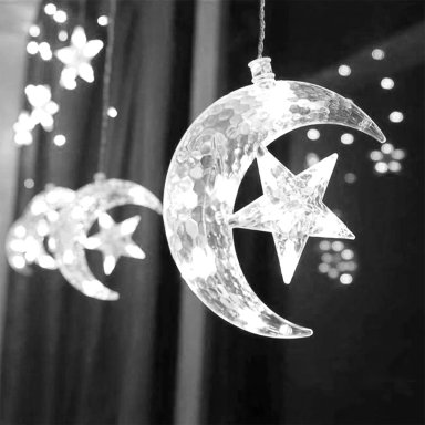 GUIRNALDA LUCES TUTIHOGAR NAVIDAD CASCADA LUNA CON ESTRELLA 3 METROS - 4