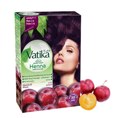 VATIKA HENNA TINTURA COLORACIÓN CIRUELA 6 SACHETS - 2