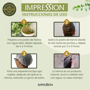 IMPRESSION HENNA 100% COLOR NATURAL NEGRO 3 SACHETS DE 50GR - 2