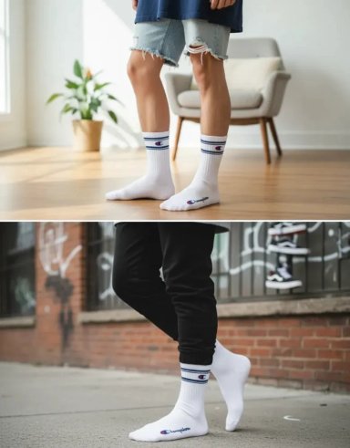 CALCETINES PACK 3 PARES CHAMPION UNISEX CREW DEPORTIVOS BL - 9