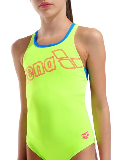 TRAJE BAÑO CLASICO NIÑA LOGO COLORES ARENA - FLUOR - 10-11 - 3