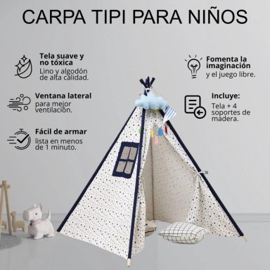 CARPA TIPI FIGLIO CNPUNT MULTICOLOR PARA NIÑOS. 160 CM. PUNTITOS - 4