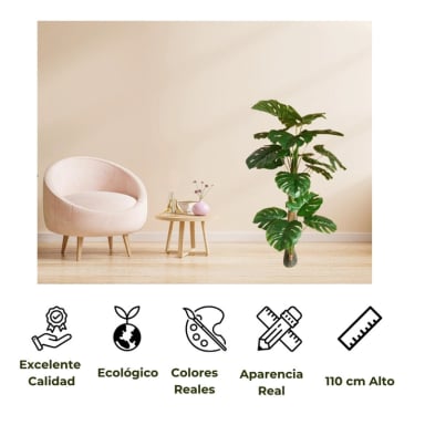 PLANTA ARTIFICIAL TIPO MONSTERA. ALTURA: 110CM - 3