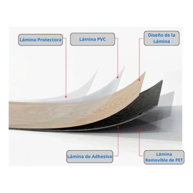 PISO VINILICO ADHESIVO MOBII PVM-FD826 15.2 CM SIMIL MADERA 5 M2 - 5