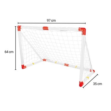 ARCO FUTBOL AUCKLAND OUTDOOR JB-8884E NIÑO RED+BOMBIN+PELOTA 97X64CM. - 4