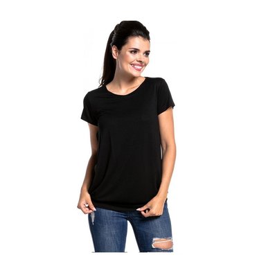 POLERA LACTANCIA MATERNIDAD MANGA CORTA NEGRA - 2
