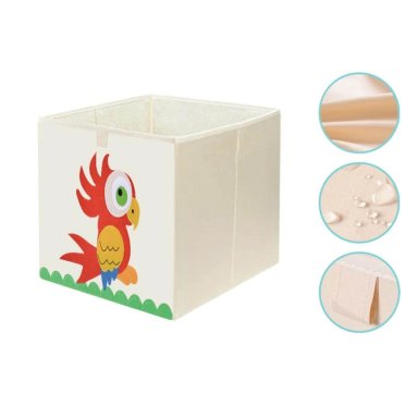 CAJA KIVARA ORGANIZADOR JUGUETES ROPA INFANTIL LORO MULTICOLOR - 3