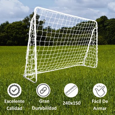 PACK DE 2 ARCOS AUCKLAND OUTDOOR METAL DE FUTBOL METÁLICO CON RED. 240 X 150 CM. - 8