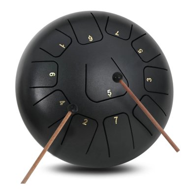 TAMBOR MOBII LENGUA ACERO MEDITACIÓN Y YOGA 6” 11 TONOS. NEGRO - 1
