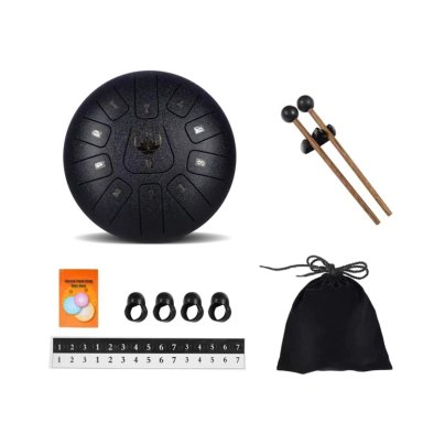 TAMBOR MOBII LENGUA ACERO MEDITACIÓN Y YOGA 6” 11 TONOS. NEGRO - 4