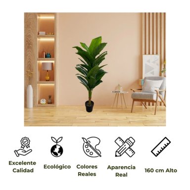 PLANTA ARTIFICIAL 160 CM ALTO CON MACETERO DECORATIVA - 4