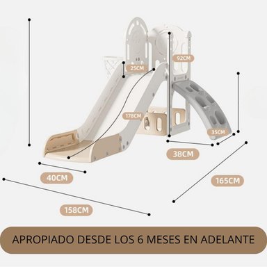 JUEGO RESBALIN INFANTIL + ESCALADA TOBOGAN TORRE ROJO - 4